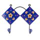 Navy Blue Yellow Tiny Flower Ceramic Tiles Hook 